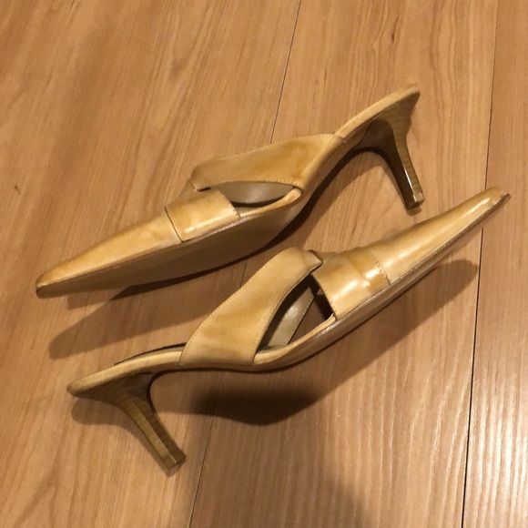 Beige leather mules, 5th Avenue, new, size EUR 39/US7,5-8 - Picture 2 of 11